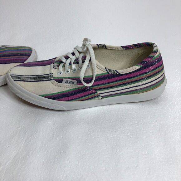 VANS Sneaker Shoes Multicolor Striped Low Tops W6.5 M5 - Picture 8 of 12